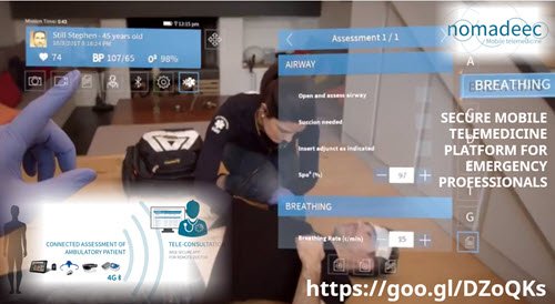 MedGizmo's tweet photo. #Nomadeec secure #mobile #telemedicine #platform for #Emergency professionals https://t.co/Ly0BBkgSrW #HOLOLENS #ER #ehealth #HealthTech #wearables #HealthIT #Telehealth https://t.co/VydHuQpFwN