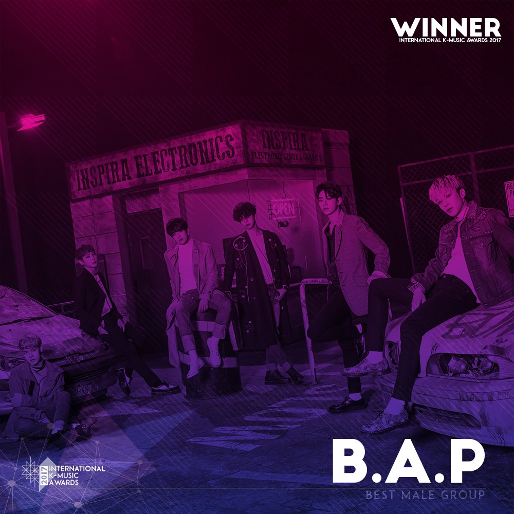 JapakoMusic's tweet photo. I.K.M.A 2017 WINNER!

Congratulation to:
B.A.P 
for winning BEST MALE GROUP!

#IKMA17_BAP #IKMA17 🎊 https://t.co/hIEgaMFtRE