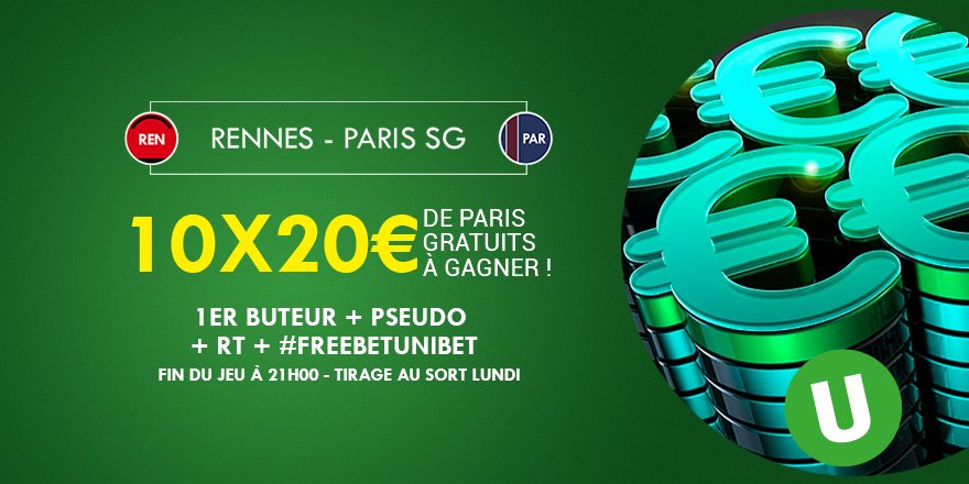 UnibetFrance's tweet image. ⚽️💰 Qui sera le 1er buteur de #SRFCPSG ? 10x20€ de #FreeBetUnibet à gagner !

#TeamParieur #CoupedeFrance