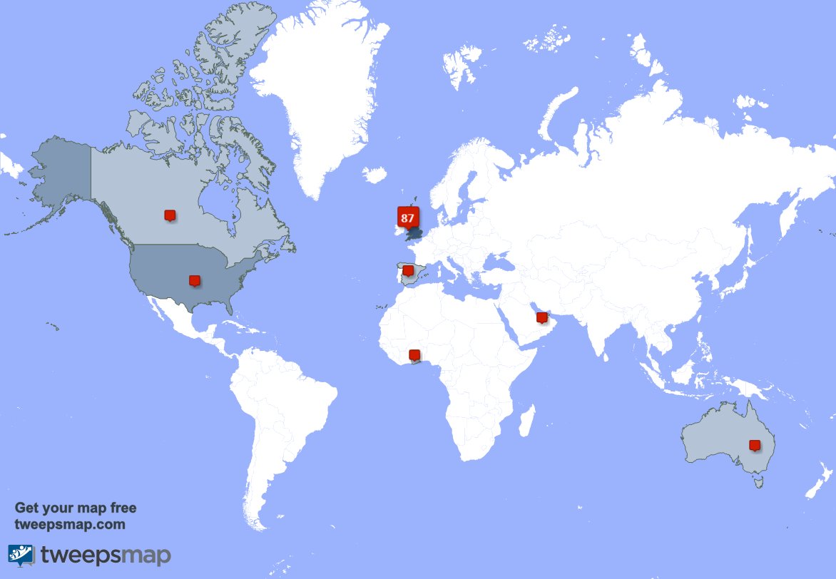 Holja13's tweet photo. My followers live in UK. (82%), USA(6%)... Get your free map: https://t.co/D0lUu6Dgy7 https://t.co/5ZtdXyBaHa