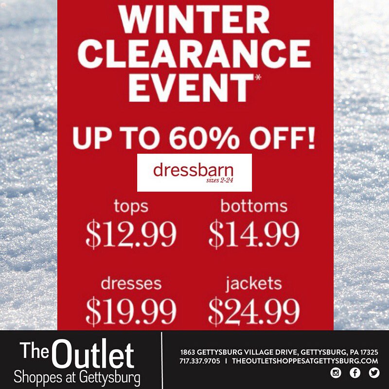 Outletatgettysburg On Twitter The Dressbarn Winter Clearance