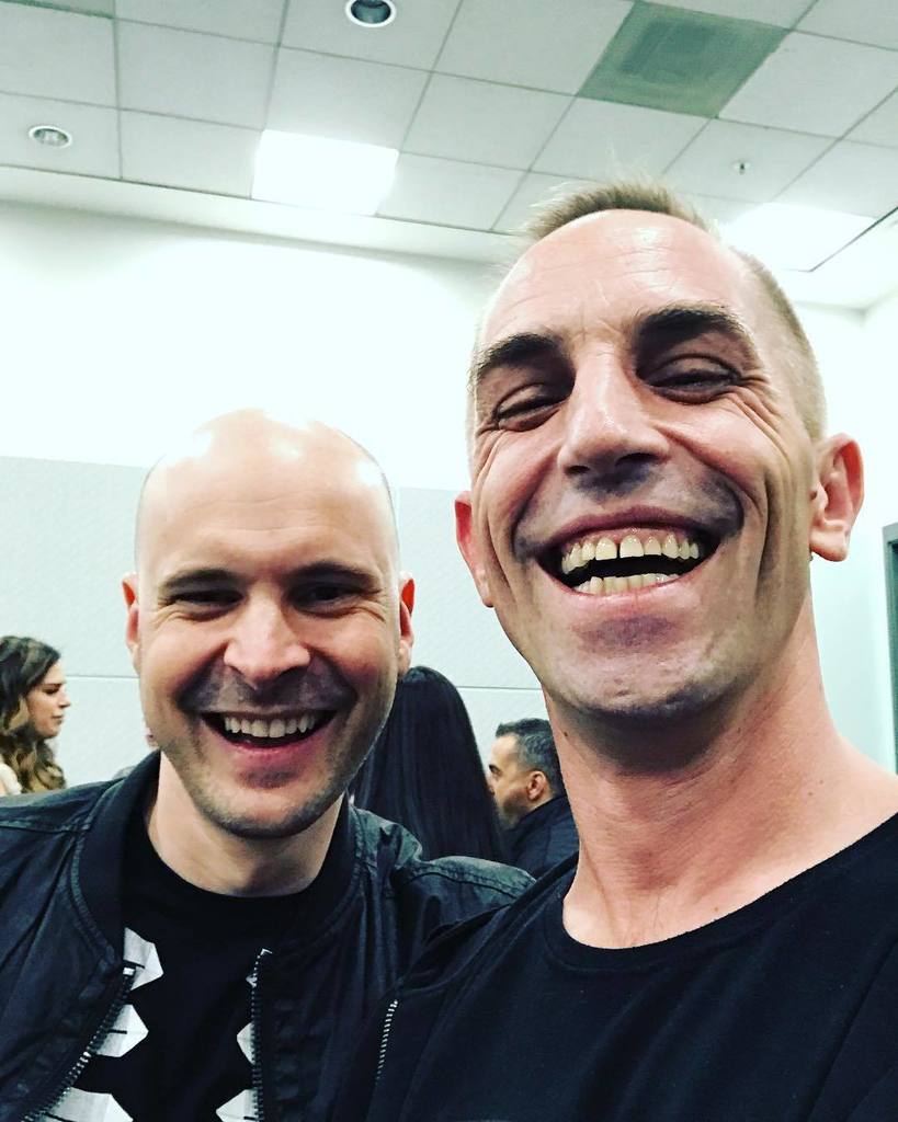 shane54music's tweet photo. When #synthnerds meet, the conversation quickly turns to knobs and faders. Then there’s always a little bit of @petshopboys fanboying. @jonogrant and me doing it for more than a decade, it wasn’t different last time either... 😜 https://t.co/RUwrupjrVQ https://t.co/WvxIgNWdYt
