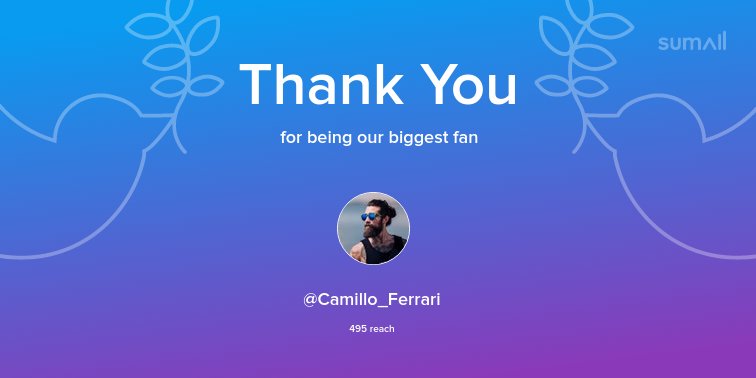 Our biggest fans this week: <a href="/Camillo_Ferrari/">Camillo Ferrari 👁️</a>. Thank you! via sumall.com/thankyou?utm_s…