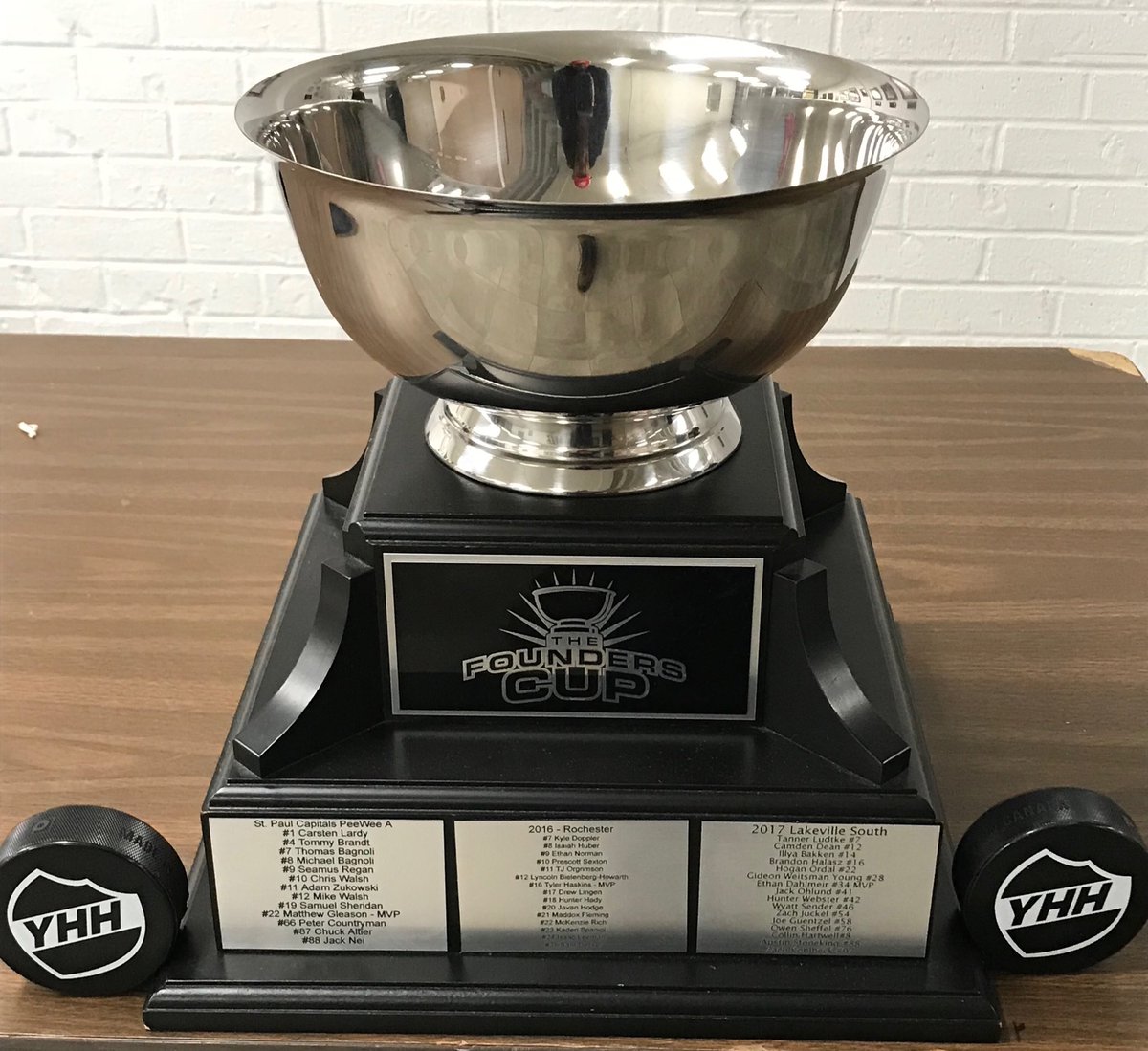 YouthHockeyHub's tweet photo. Gooooooooooooooooooood morning Rochester! โ๏ธ Hereโs the Founderโs Cup. Whatโs wants it?!#runnethover https://t.co/ryPAb1YIaV