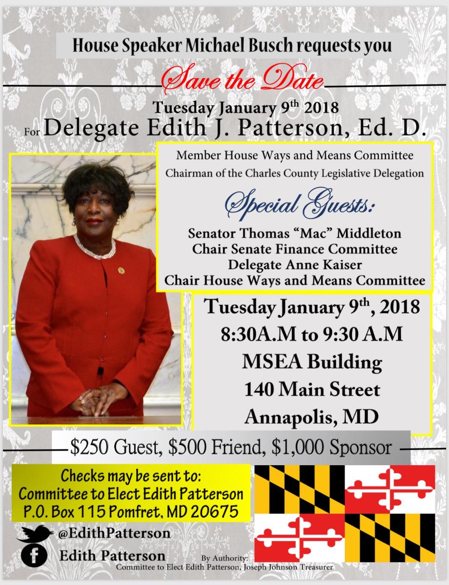 We are looking to start and end the 2018 campaign in Annapolis, please join me this Tuesday, January 9th from 8:30am to 9:30am.