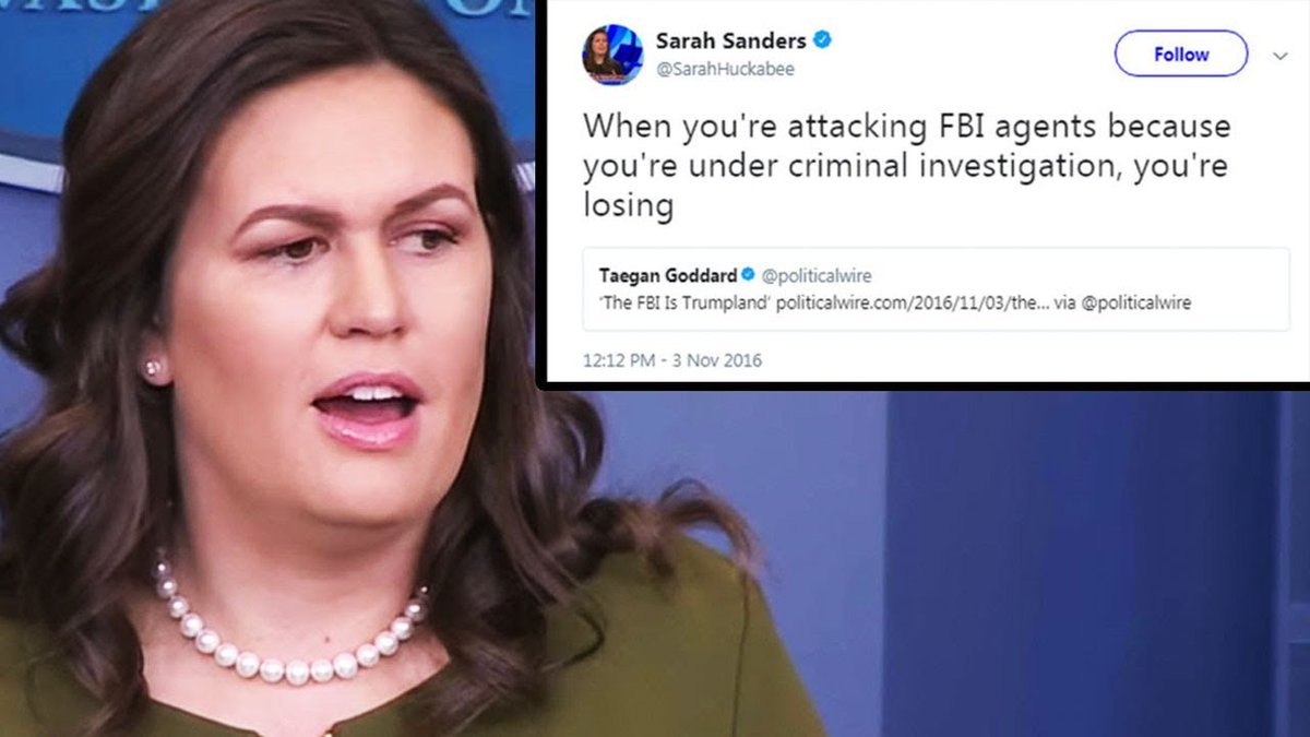 justgrateful's tweet photo. @realDonaldTrump Hey #BurgerButt Trump --Your @PressSec said it best
#MeetThePress #FoxAndFriends #maga #Foxnews #SundayMorning #TheResistance #FireAndFuryBook #StableGenius #SloppySteve @SarahHuckabee #wakeupAmerica Stephen Miller Tapper #FireAndFury #MoneyLaundering #ObstructionOfJustice https://t.co/81P2mnjOCZ