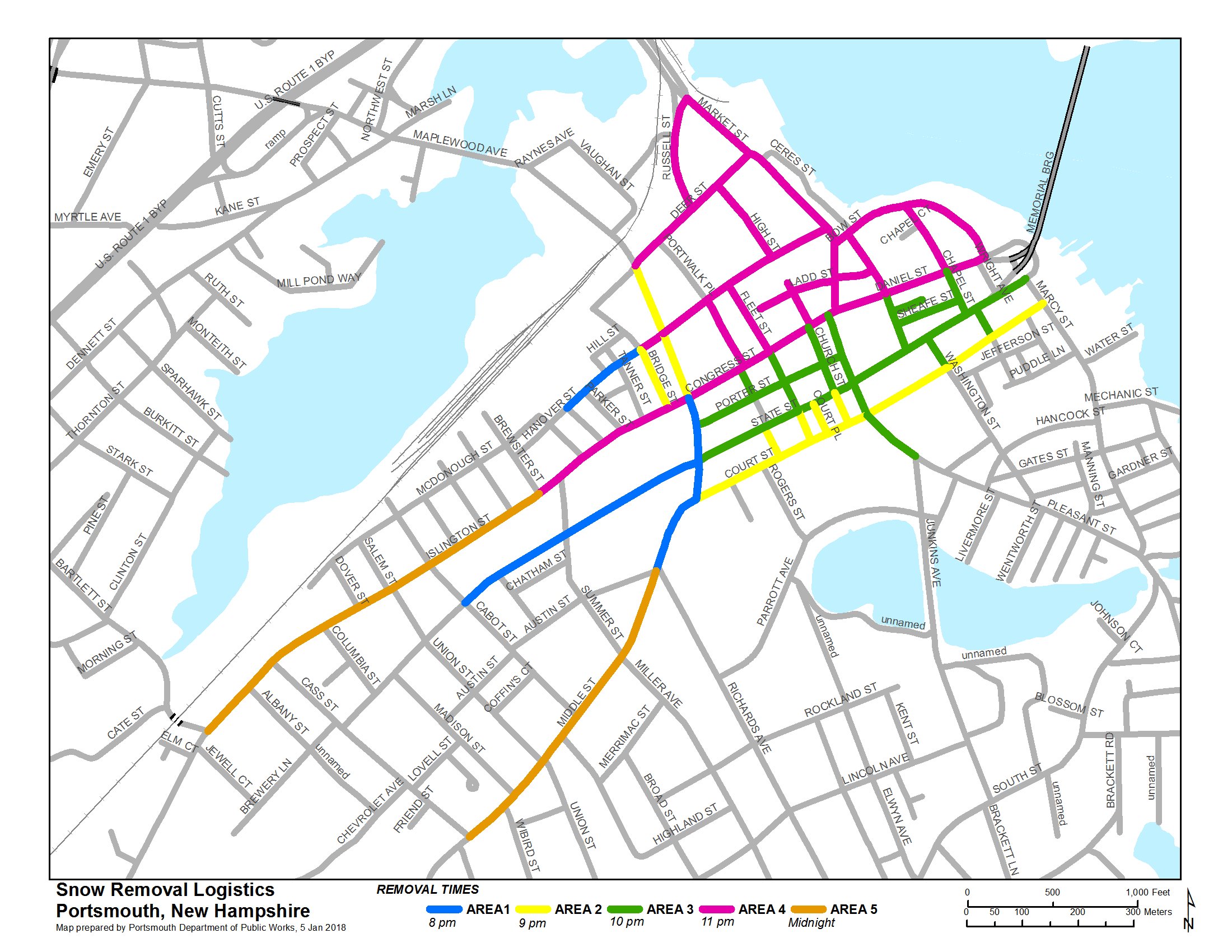 Map Of Downtown Portsmouth Nh Portsmouth, Nh Dpw On Twitter: "Tonight Starting At 8Pm: A Downtown # Portsmouthnh Snow Load Out Carrying Into Early Monday Morning. All Vehicles  Must Be Removed Off Downtown City Streets Prior To The