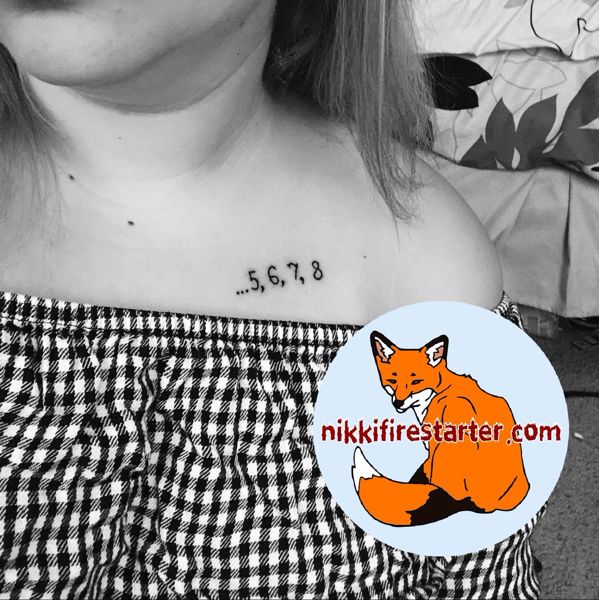 Small tattoo on collarbone. I forgot to take a picture of this one, so luckily she was awesome and sent one to me later! :^)

nikkifirestarter.com 

#minimalisttattoos #smalltattoos #collarbonetattoos #texttattoos #numbertattoos #blacktattoos #blackink #ink #linework #tattoos