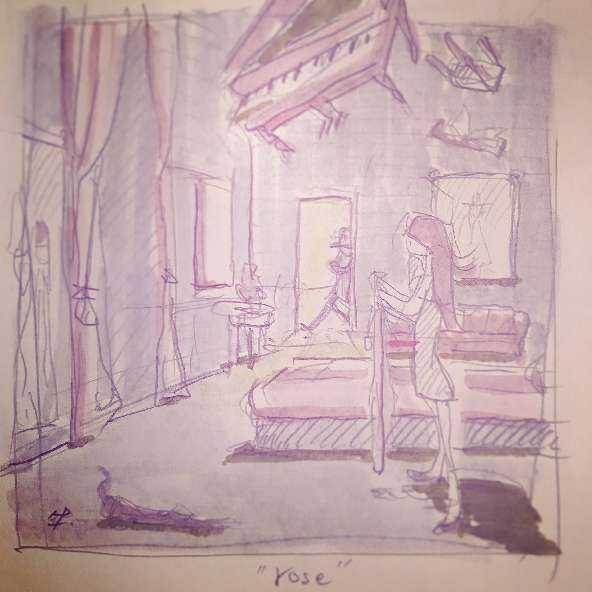 pankichi2012's tweet photo. “sketching a new picture（ take3 ）…… ‘rose（ one half of twin sisters ）’ ” ＿ PANKICHI

 #twin #sisters #story #rose #artwork
 #design #sketching #pankichi https://t.co/hDcunWNhPD
