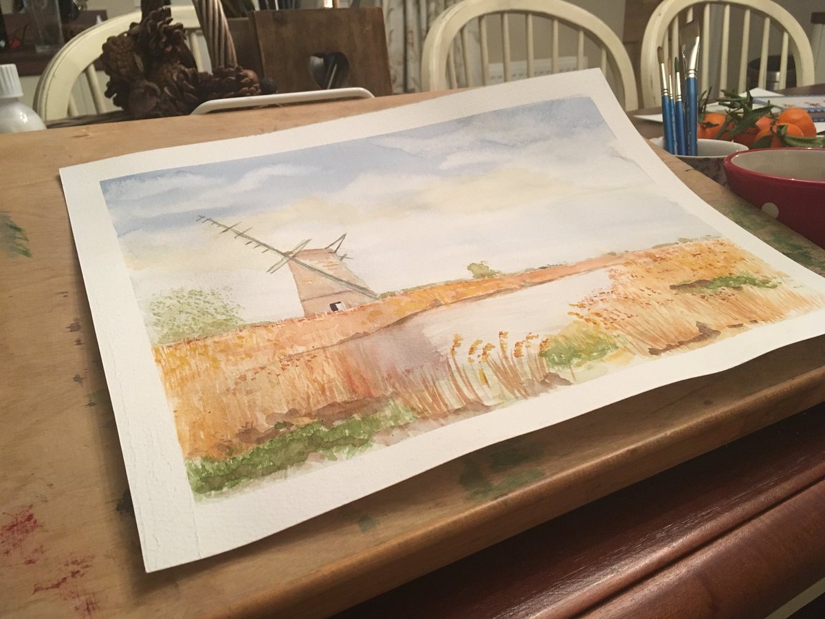 THUNTER_x's tweet photo. An evening with my brushes : )
#norfolk #oldwindmill #watercolour #itsbeenawhile
#painting #warmingup 👩🎨 https://t.co/y0jwAE1Nf9