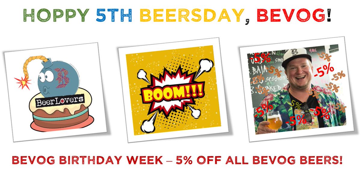 HOPPY 5TH BEERSDAY, <a href="/Bevog_Brewery/">Bevog_Brewery</a>! Zum Geburtstag der Meisterbrauer aus Bad Radkersburg schenken Euch die BeerLovers diese Woche 5% auf alle Bevog Biere! CHEERS to Vasja Golar and his great team! #craftbeer #birthday #beer