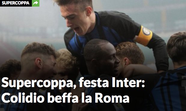 #SupercoppaPrimaveraTIM L' <a href="/Inter/">Inter ⭐⭐</a> supera la @officialASRoma dopo i supplementari 
goo.gl/L3FR3S