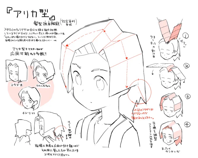 メダロットの髪型の話をしてたので昔描いた奴を。アニメも基本アウトラインしか無いから分からない… 