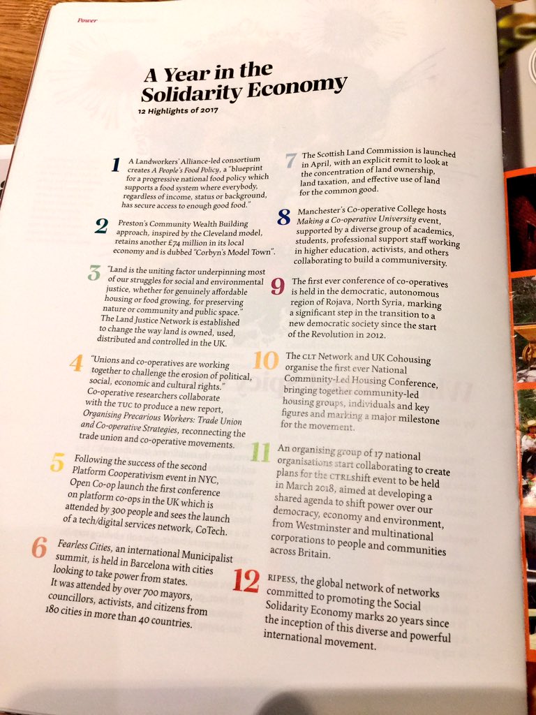 Patrici48854248's tweet photo. A Year in the Solidarity Economy - 12 highlights of 2017 #peoplesfoodpolicy #communitywealthbuilding #landjustice #coops #platformcoops #fearlesscities #communiversity #communityledhousing #ripess #neweconomy #solidarityeconomy #stirtoaction https://t.co/h3yhJuBztt