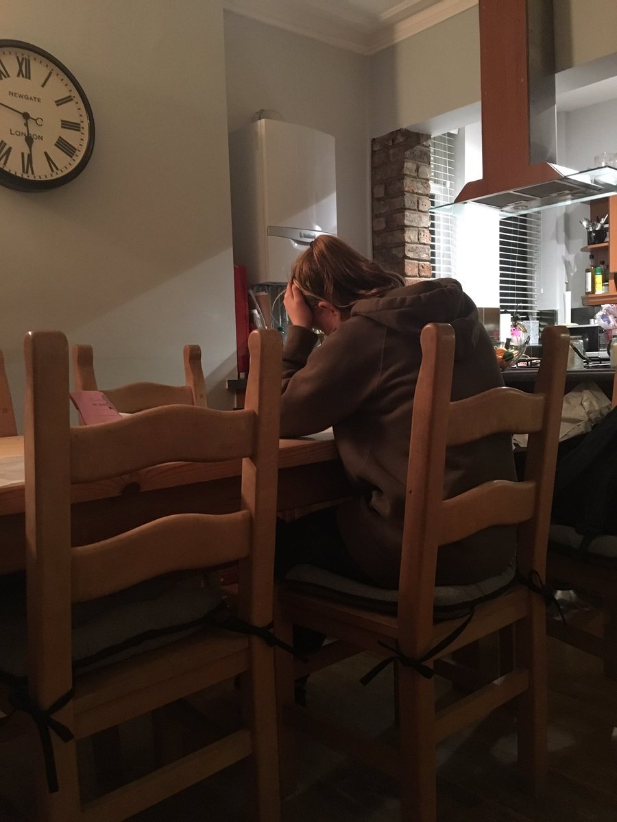 knightys's tweet photo. Sitting in the kitchen while the daughter does exam practice. I think this is going to be my life for the next six months. #GCSEs #thoughti'dfinishedwithexams https://t.co/igHYCweTAs