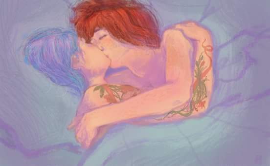 Morning kisses with maxi pad 💙💜