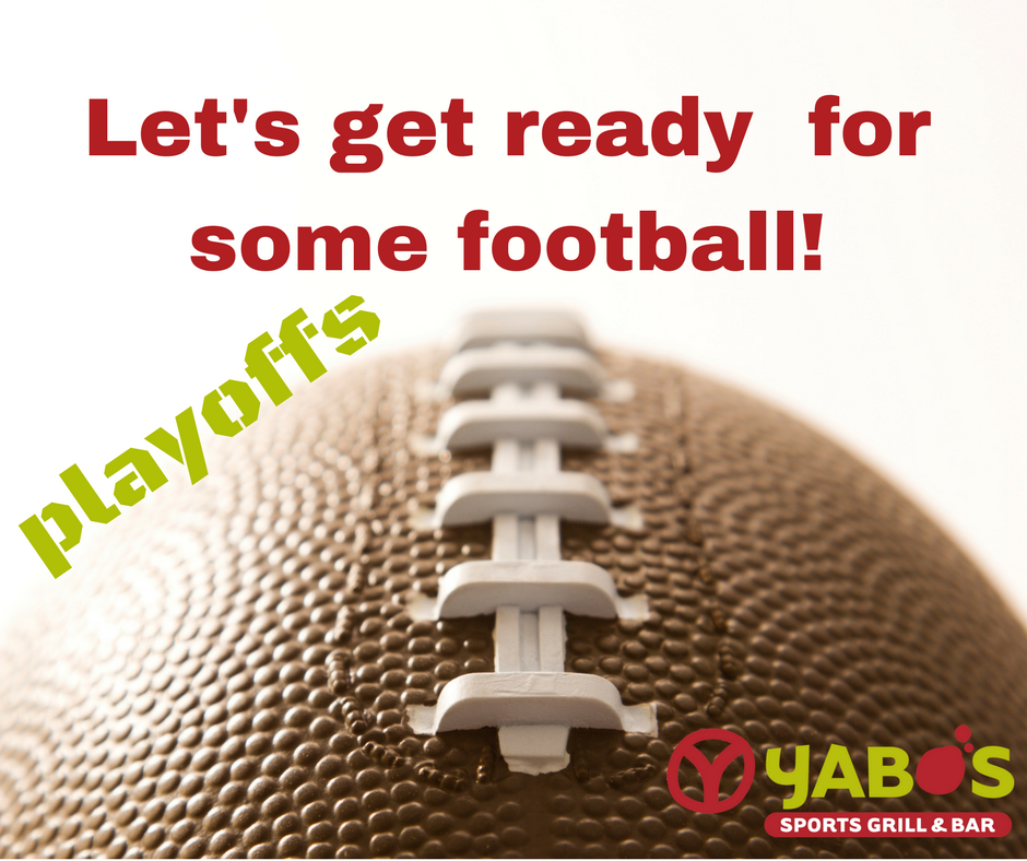 The #NFLPLayoffs continue today at Yabos!

#FreshMade Menu &amp; Great #CraftBeers
Come Grab Some Yabos!