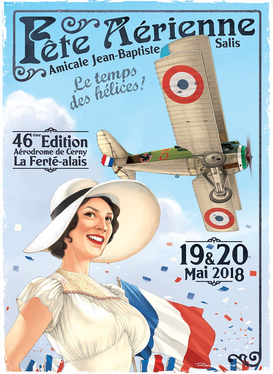 La ferté-alais airshow 1918 theme !#aviation #vintage #ww1 #airshow #france #1918 #woman #avgeek #illustration