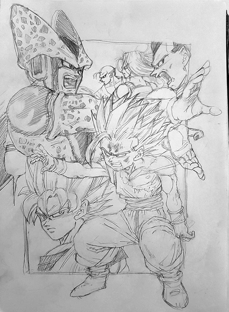 Here is a drawing that is part of a collaboration between me and a good friend of mine #drawing #dbz #DragonBallSuper #art #artist #manga 