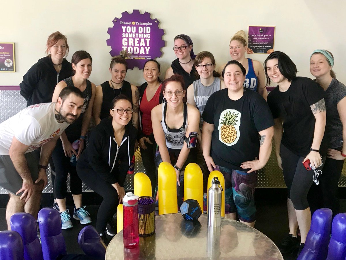 pennjerseyderby's tweet photo. No practice? No problem! The cold can’t keep us from upping our game. Sunday morning party at Plant Fitness! #thedevildontsleep #pjrd #2shedevils1hooliganwalkintoagym #rollerderby #crosstraining #pennjerseyrollerderby #shedevils #hooligans #planetfitness #planetfatness https://t.co/9NF6lqUzks