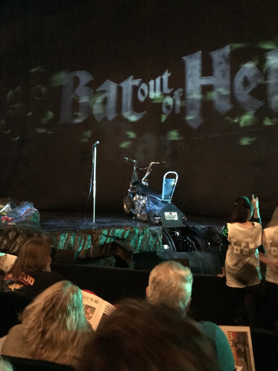 DakotaEakin's tweet photo. 4th row, 10th time seeing the show I think this is the closest. I’m not ready. #batoutofhellTO #batoutofhell https://t.co/5NfraBdmDN