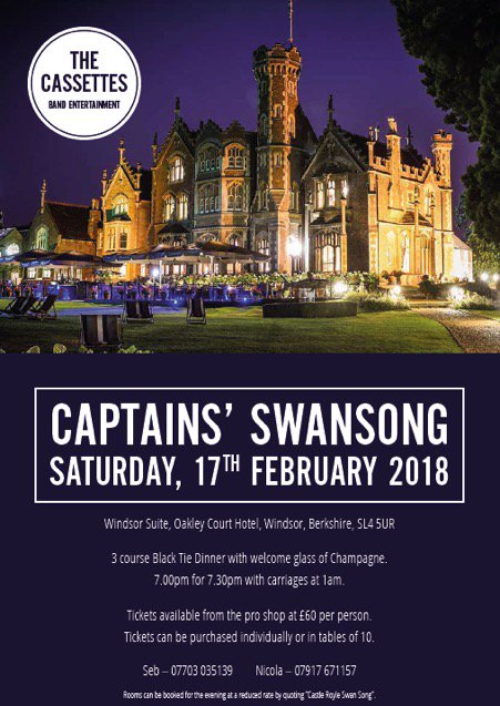 Castle Royle (@castleroyle) on Twitter photo Support our Captain and Lady Captain as they bow out at their Swan Song. <a href="/OakleyCourt/">Oakley Court</a>
#anothergreatyear Support our Captain and Lady Captain as they bow out at their Swan Song. <a href="/OakleyCourt/">Oakley Court</a>
#anothergreatyear