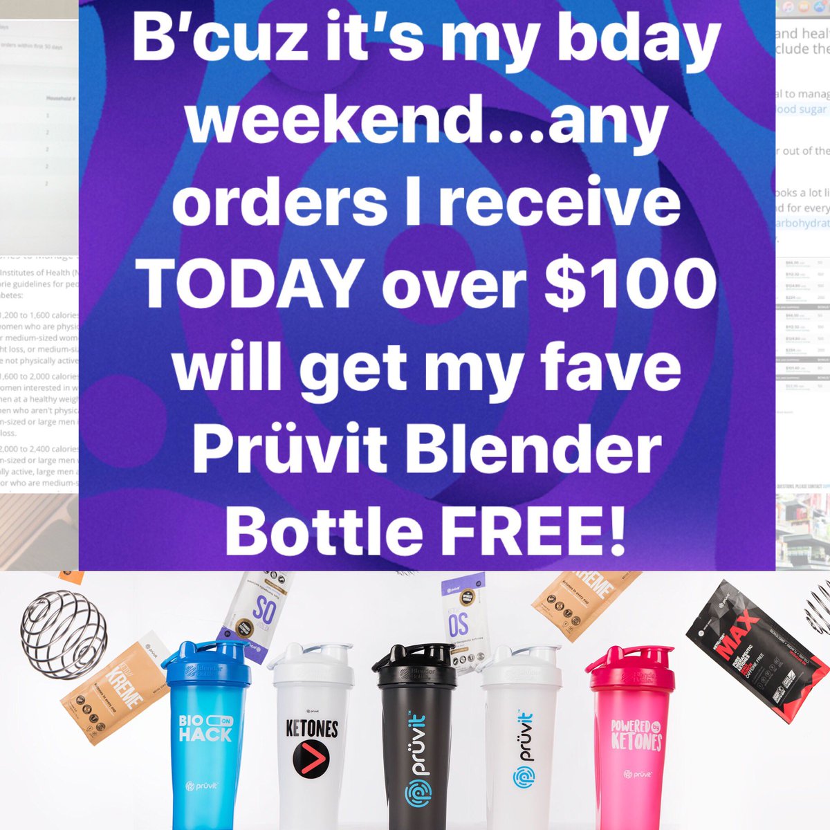 bendorfsd1's tweet photo. Cuz I’ve been spoiled during my birthday, thought I’d spoil you with ketones and a brand new FREE blender bottle! 😆 
If you wanna try ketones, what better time try than with a free gift! 
ORDER Today by 5pm PST *$100 orders before tax/sh 
Must use link:
https://t.co/QC8EB2v0aC https://t.co/NGvBk9JB9n