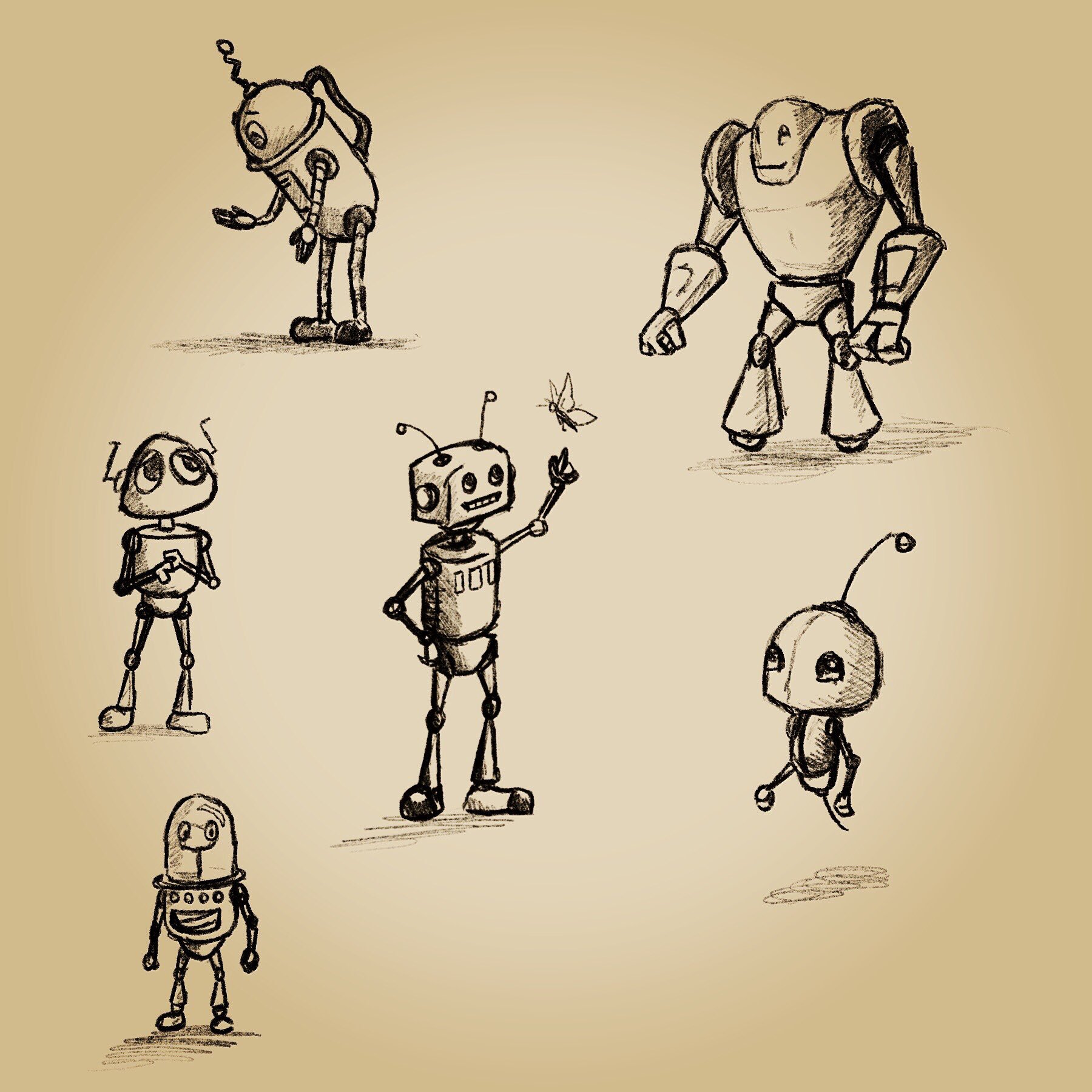 Barrows on Twitter: "Messing around with some robot designs. Which is your favorite? #drawing #digital #digitalart #robot #robots #design #ipad # sketch #sketches #sketching #drawings #cute https://t.co/2RcMnIYFRx" / Twitter
