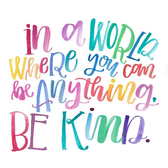 actionhappiness's tweet image. In a world where you can be anything, be kind
