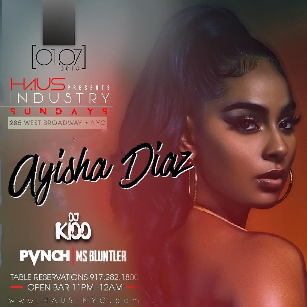 Industry Sunday w special host <a href="/ayishadiaz/">Ayisha Diaz</a> !! <a href="/therealdjkidd/">IG: THEREALDJKIDD</a> + @msbluntler + <a href="/iampvnch/">Pvnch</a> on the spins! #newparty #sundayfunday #sundaynight #goodvibes #goodtimes #industrysundays #hausnyc #haus #tribeca #soho #nightclub #nightlife #partyslert #bottleservic… bit.ly/2CAAb1A