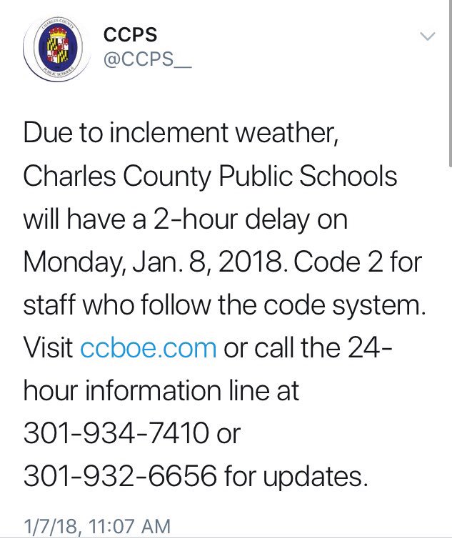 If you see this tweet it is a <a href="/CCPS/">Charles County Public Schools</a> fake account. There would be more communication than just Twitter.