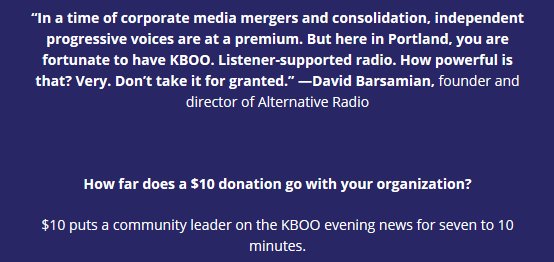 KBOO's tweet photo. Your year-end donation to KBOO goes to providing free training to youth in radio and podcasting, as well as giving a voice on the airwaves to local activist groups working for change in our community!! https://t.co/9zcysqdFqO #communityradio #powertothepeople #takebacktheairwaves https://t.co/LPINChgkcx