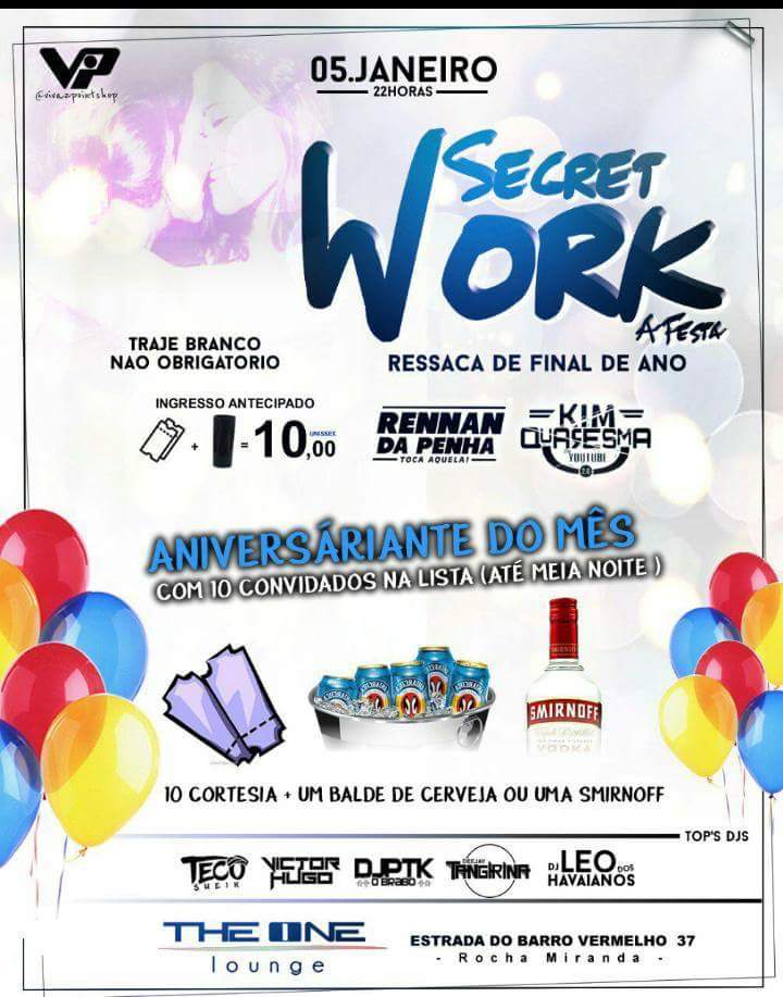 wellersonrib's tweet image. DJ RENNAN TOCA AQUELA, RENNAN DA PENHA, TOCA AQUELA💃 DJ RENNAN mandou avisar que dia 05/01 na boate THE ONE ele vai quebrar tudo!!💣💥 

Vem curtir essa #SecretWork edição RESSACA DE FINAL DE ANO 🍾 
LEMBRANDO QUE: Aniversariantes do mês de janeiro tem moral no nosso evento🎉🎁