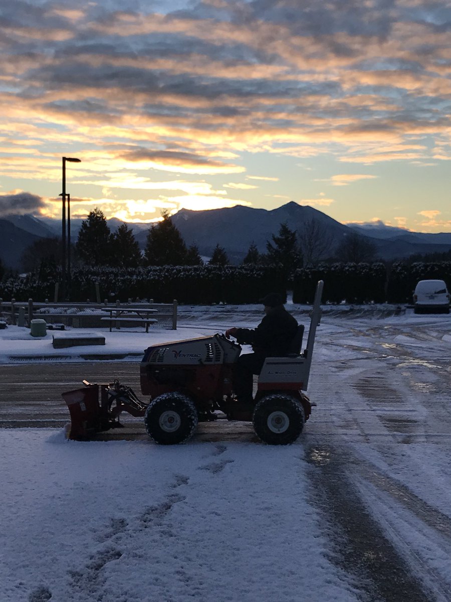 I don’t know which is more beautiful:  the Ventrac or the sunrise #ventracisabadass