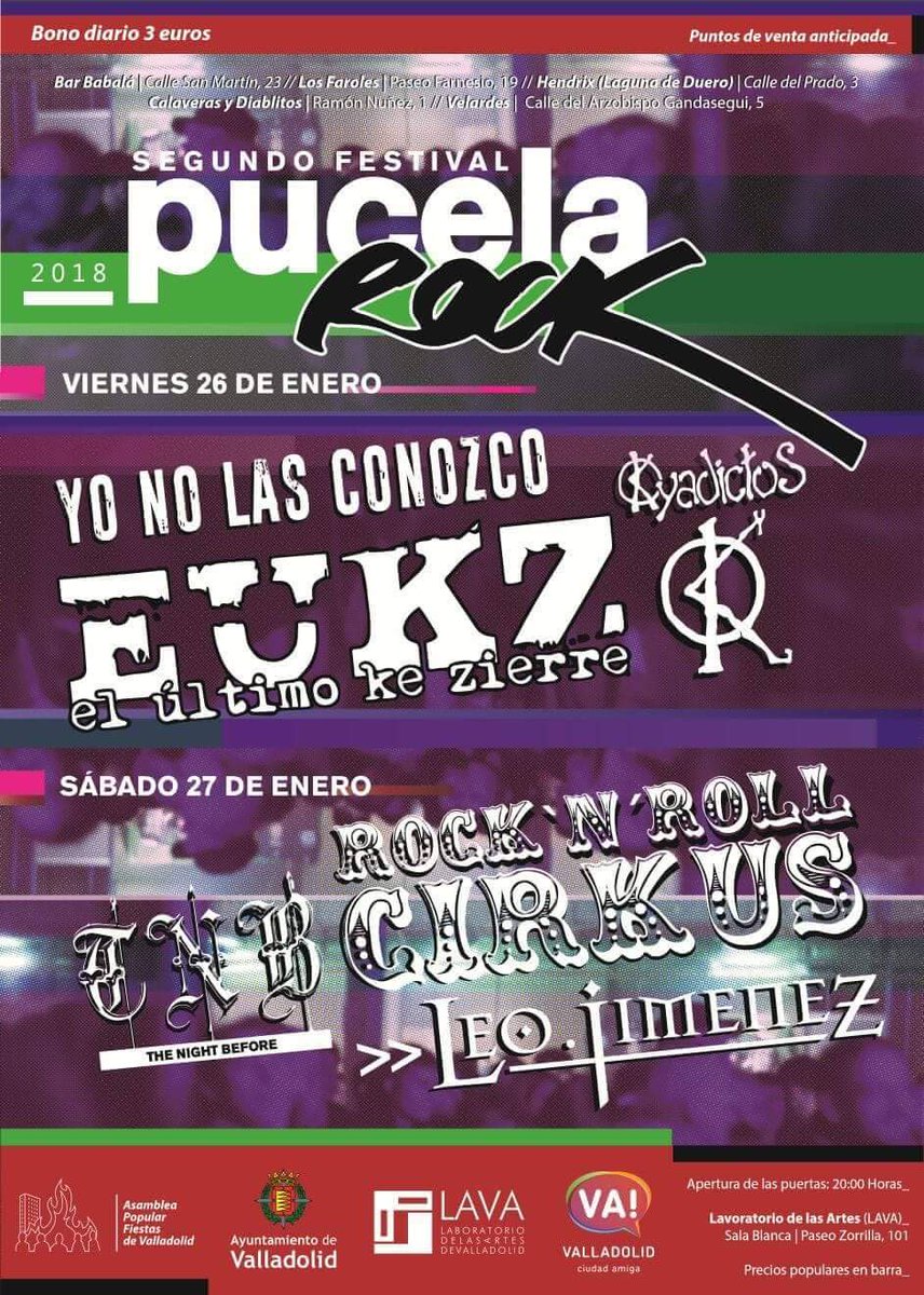 Cewetal's tweet photo. Ya está el cartel del segundo festival Pucela Rock https://t.co/Jk5fejlnaI
