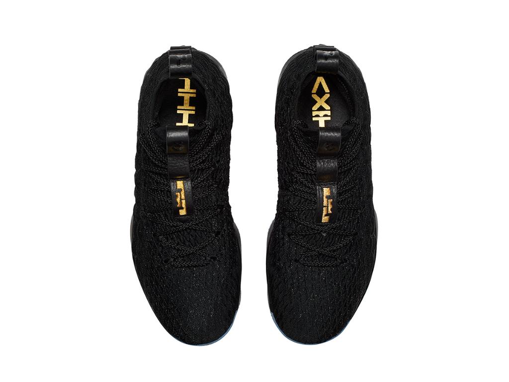lebron 15 black and gold footlocker