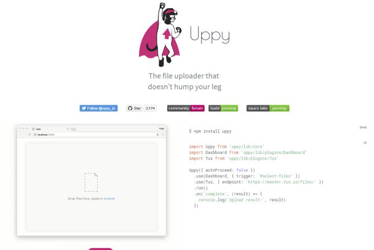 wwwhatsnew's tweet image. #Sóloprogramadores #Utilidadesparablogsysites Uppy, sistema modular de carga de archivos para integrar en aplicaciones web dlvr.it/Q7jGGT