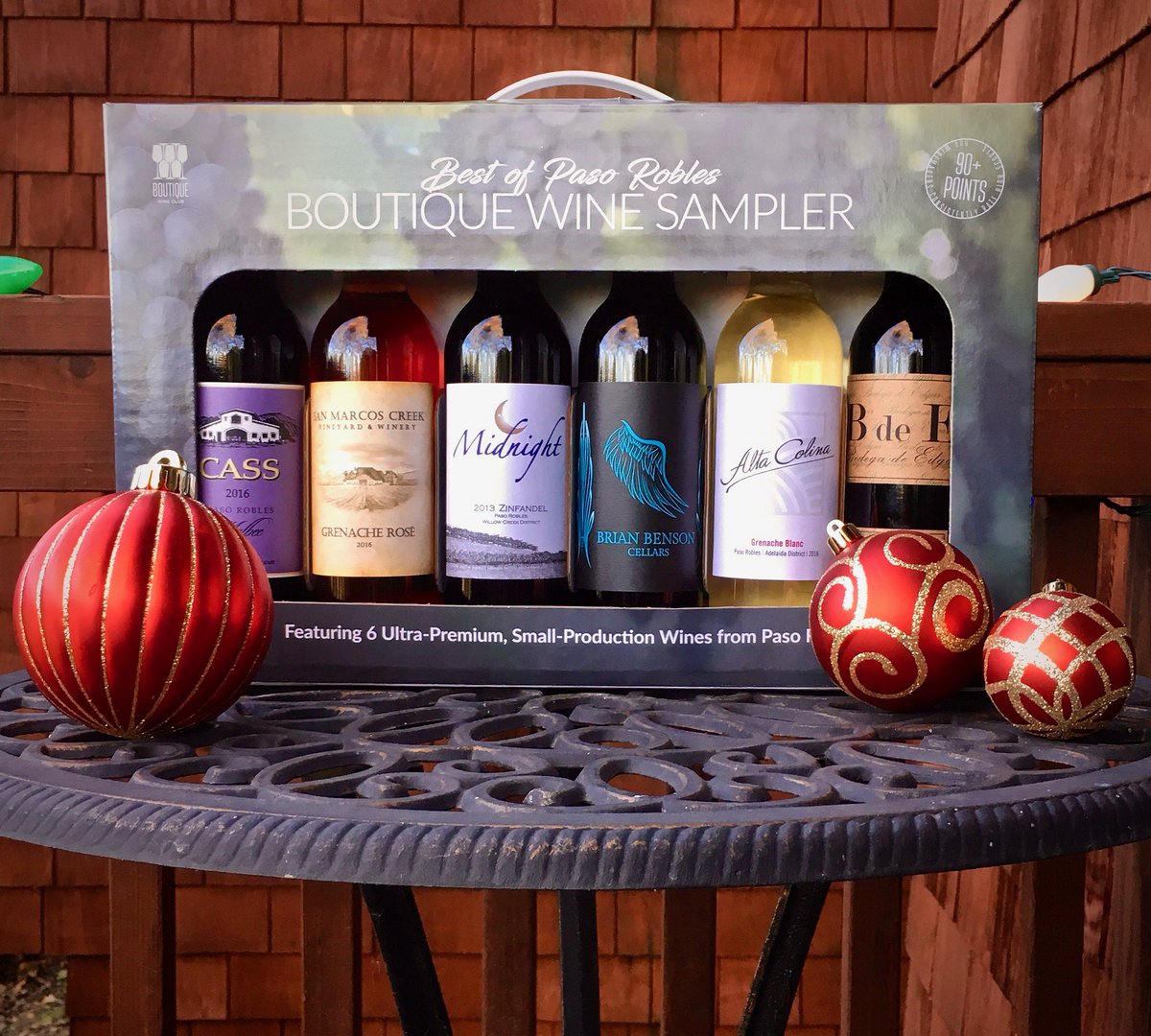 dannymangin's tweet photo. Fave Xmas gift = @drinkboutiquewine’s wine sampler w/@casswinery Malbec, @SMCVineyardPaso Rosé, @midnightcellars Zin, @brianbensoncellars Kandy Red (GSM + Primitivo), @altacolina Grenache Blanc, and @bodegadeedgar Tempranillo. Way to go! Love @PasoRoblesWine in a #BoutiqueWineBox https://t.co/7hSj3PNHWK
