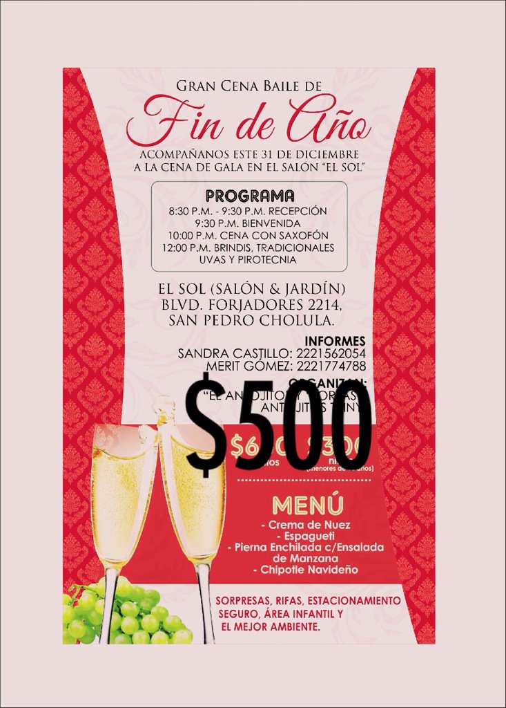 draSandii's tweet photo. Cierra este fin de año con el mejor ambiente y cena delicioso ! Llamanos ... https://t.co/oFpZ8TwfCk