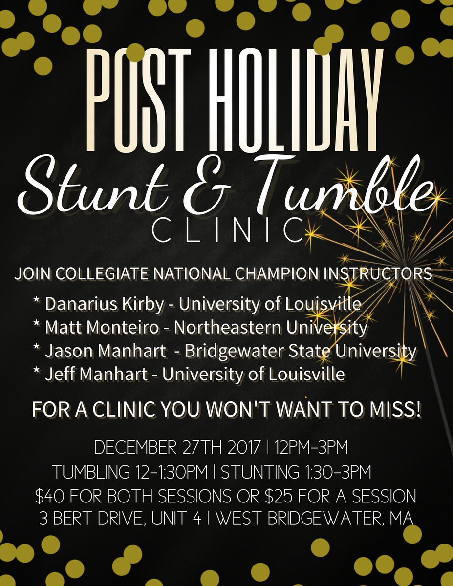 FHASCheer's tweet image. Clinic tomorrow! Open to the public, all ages and skill levels! Don’t miss out!!