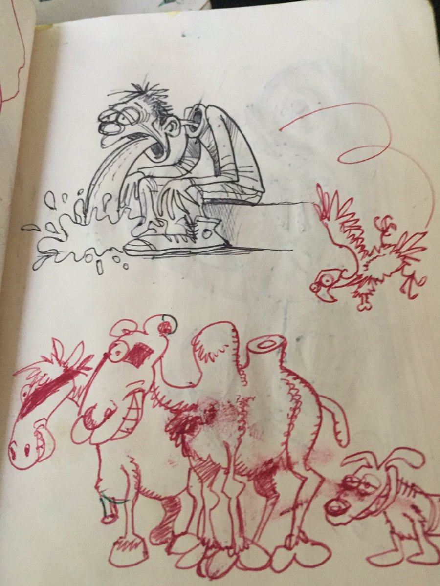 RosanneMathot's tweet photo. « Tu veux faire comprendre que t’as la gerbe, quand t’es au fin fond de l’Afrique ? Ben, tu dessines ! Le dessin, c’est le langage universel « ~> #ptiluc #BD #comics #doodle #africa #belgium #carnetDeVoyage #voyage #travel #motorcycle #communication cc @VincentGenot https://t.co/SYDie3E6OI
