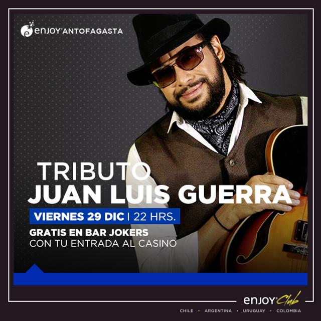 Este Viernes 29 de diciembre celebramos el termino del año con lo mejor de los exitos del rey de los ritmos tropicales. Juan Luis Guerra Tributo, en bar Joker a las 22 horas.