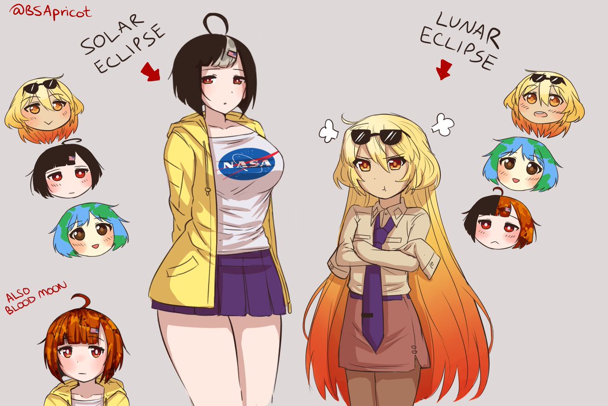 But WAIT there's more...
Answering the occurring question of why Moon chan grows during a solar eclipse. :3