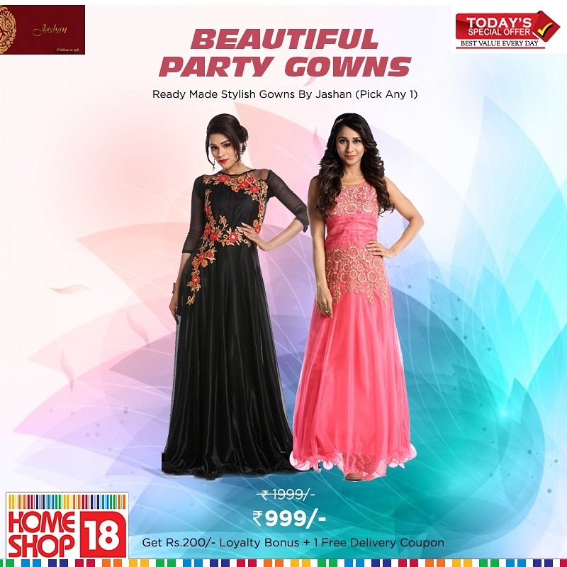 homeshop18 party wear gowns