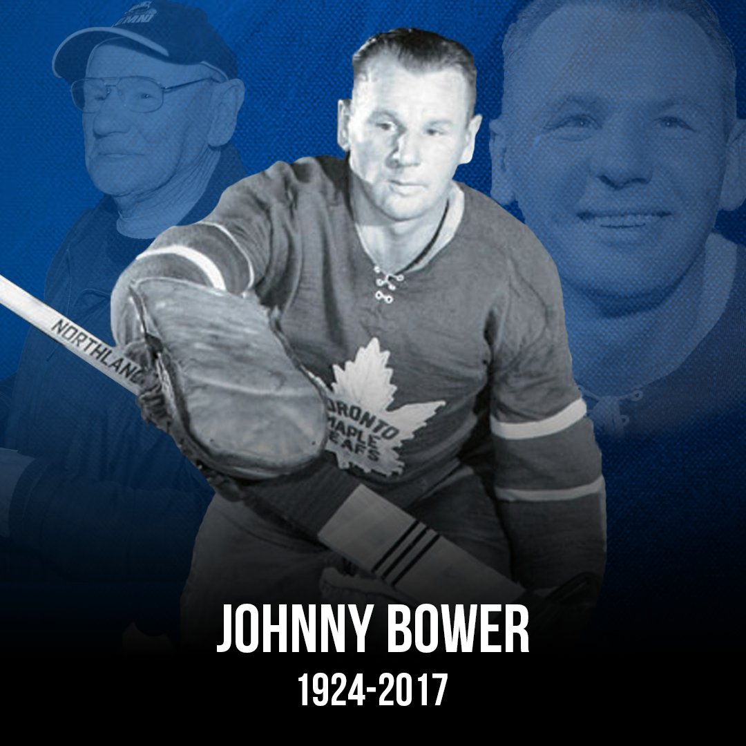 TSN_Sports's tweet photo. NHL legend Johnny Bower has passed away at age 93. https://t.co/k4RTNV0pNL