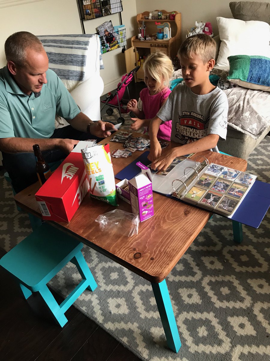 NiesenNick's tweet photo. @WoodworkingBiz I built this small table, bench, and two stools for my niece and nephews to enjoy. It has turned into a popular play space in their home. Their dad even gets in on the action! #YWPweek https://t.co/i6YlvlhjO5