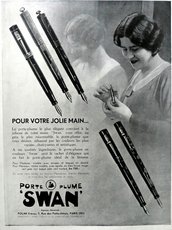 OldMagazin's tweet photo. Swan fountain pen, Eau https://t.co/axYfSfIKYP via @EtsySocial #vintageposter #Etsymntt #advertisingprint #artdecoposter https://t.co/4vzsyACPC6