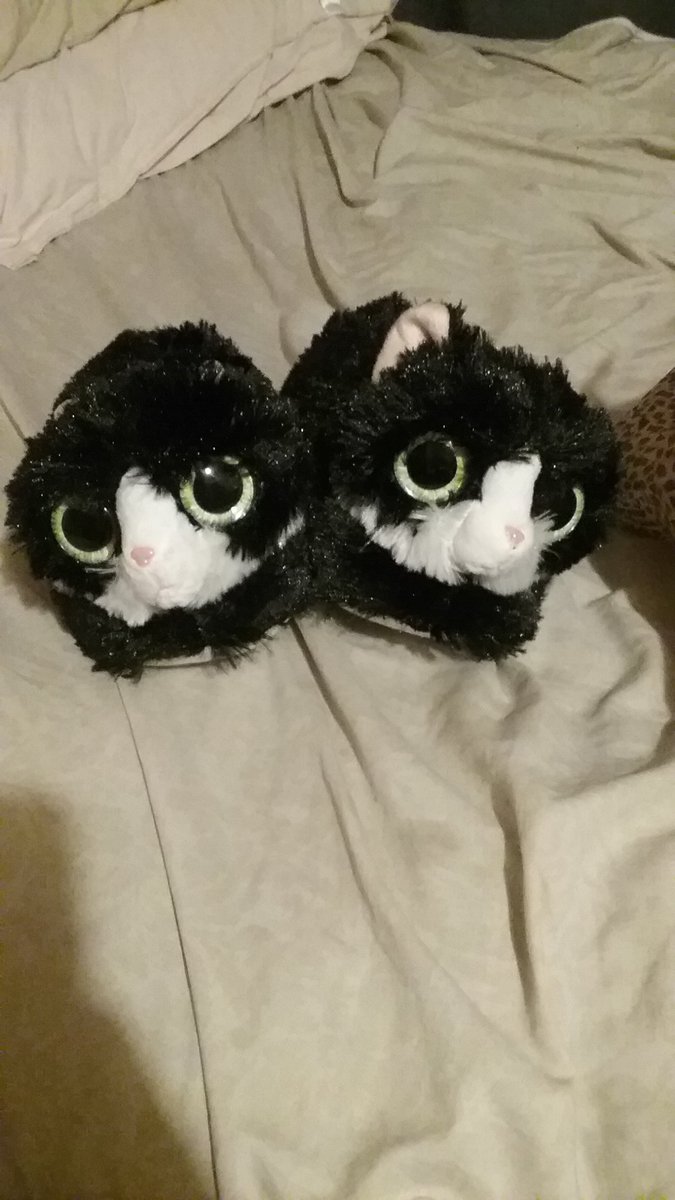 tuxedo cat slippers