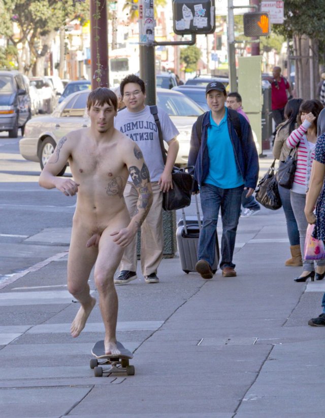 Cocks In Public #82 Every guy needs to nude skateboard down the sidewalk at...