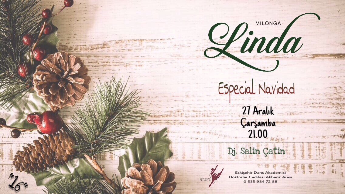 tangolindaa's tweet photo. Bu akşam yılın son Milonga Linda'sında buluşmak üzere! ❄️🎊🎁🎉

#tangolinda #tango #eskişehir https://t.co/JTpS3mJc9m